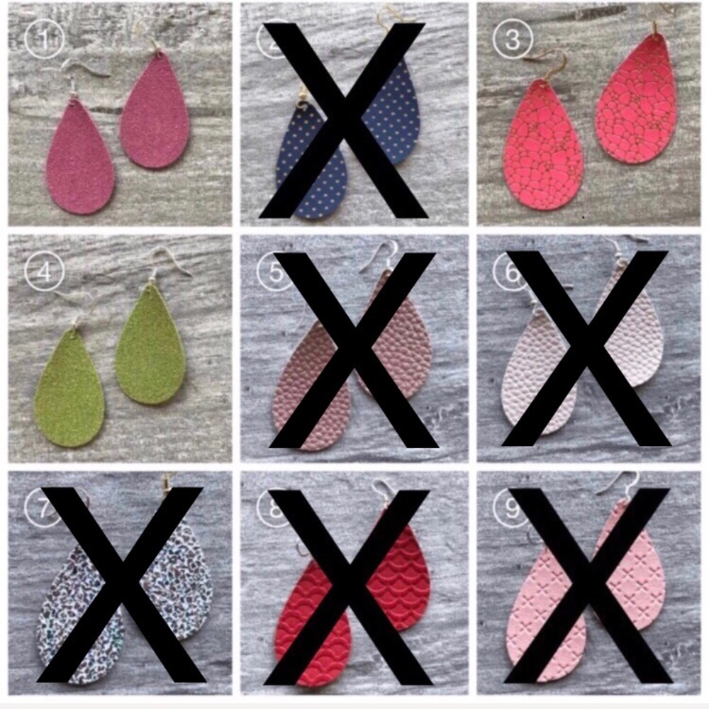 4/$24 Small Teardrop Handmade Earrings